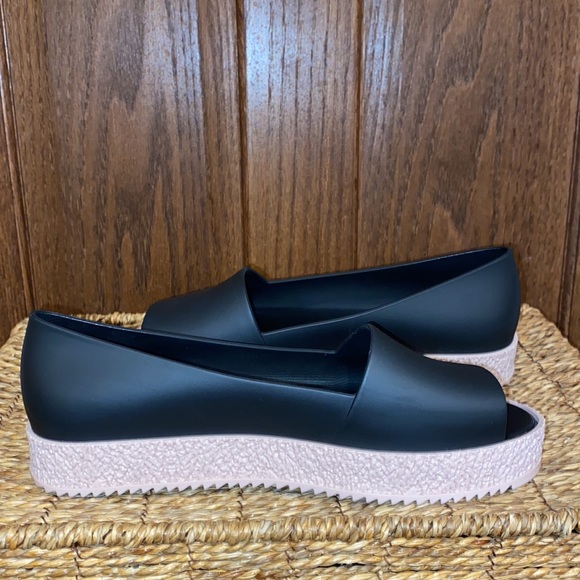 Melissa Puzzle Peep-Toe Flats-Black/Blush Pink- Women’s Size 9 - Picture 8 of 12